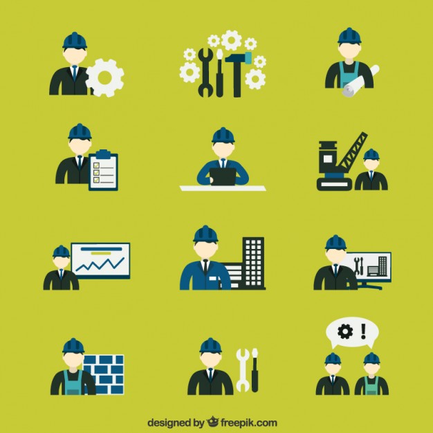 626x626 Variety Of Construction Engineer Icons Vector Free Download