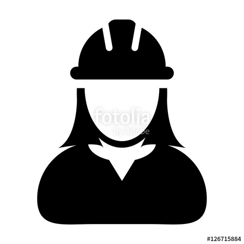 500x500 Woman Construction Worker Icon Vector Person Profile Avatar