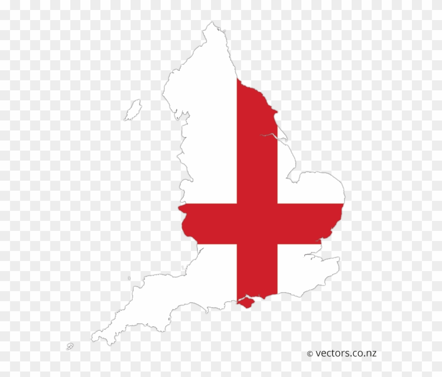 880x751 Flag Vector Map Of England