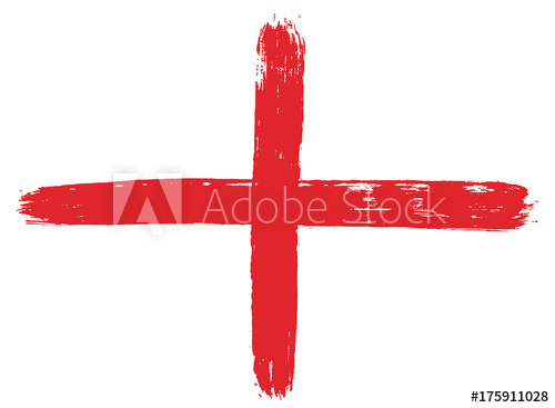 500x367 England Flag Vector Hand Painted With Rounded Brush