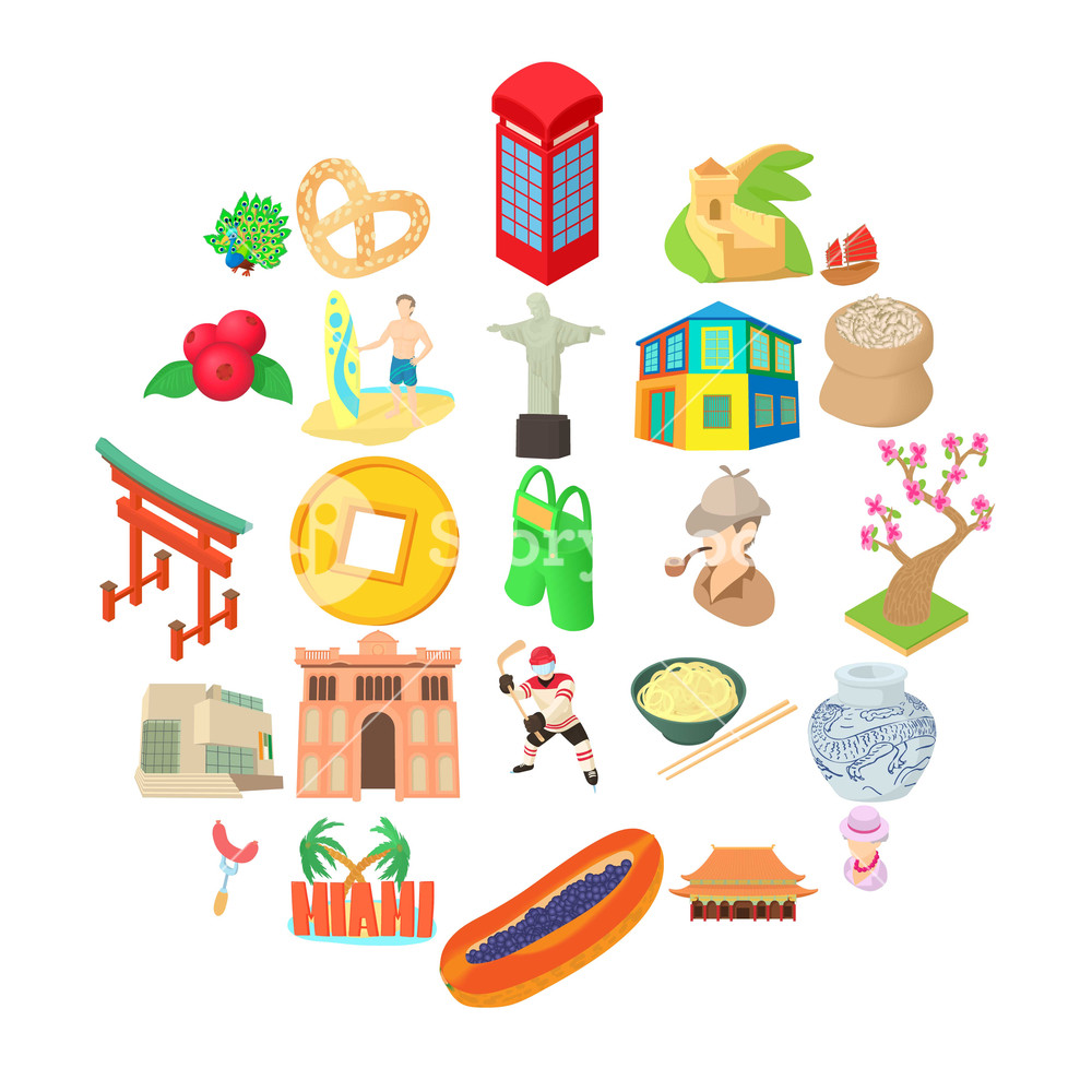 1000x1000 England Icons Set Cartoon Set Of England Vector Icons For Web