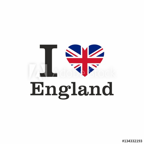 500x500 I Love England Vector Design Isolated On White Background