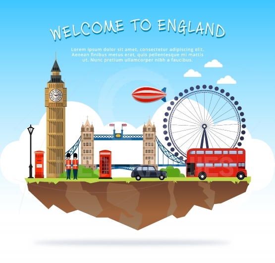A Luxury England Vector Travel Destinations Icon Set 555x530 A Luxury England Vector Travel Destinations Icon Set