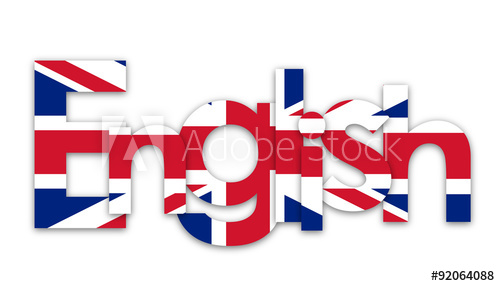500x286 English Vector Word Icon With Uk Flag