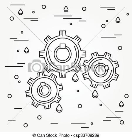 450x470 Icon Engranaje, Vector Delgado