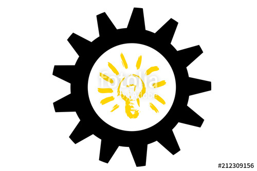 500x334 Rueda Con Engranaje Y Bombilla De Una Idea Stock Image