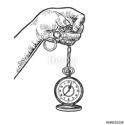 500x500 Old Fashioned Vintage Clock Watch Engraving Vector Illustration