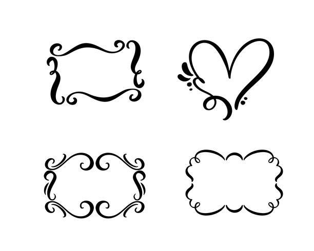 612x490 Vector Vintage Set Of Border Frames Engraving With Retro Ornament