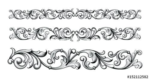 500x267 Antique Flowers Engraving Vector