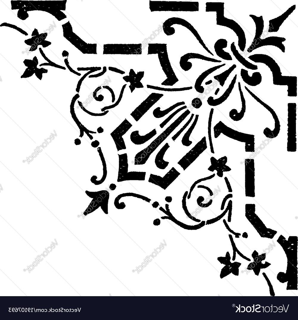 1000x1074 Best Stencils Is Corner Design Vintage Engraving Vector Pictures