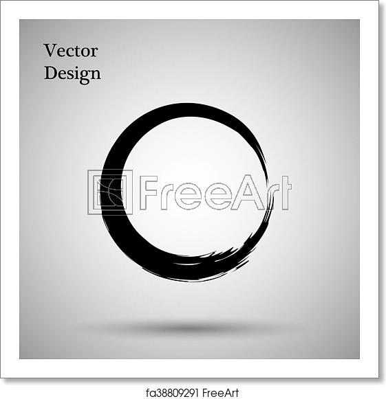 561x581 Free Art Print Of Hand Drawn Circle Shape Label, Logo Design