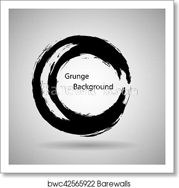 362x382 Hand Drawn Circle Shape Label, Logo Design Element Brush