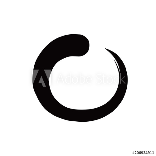 500x500 Enso Zen Black Circle Brush Vector Illustration
