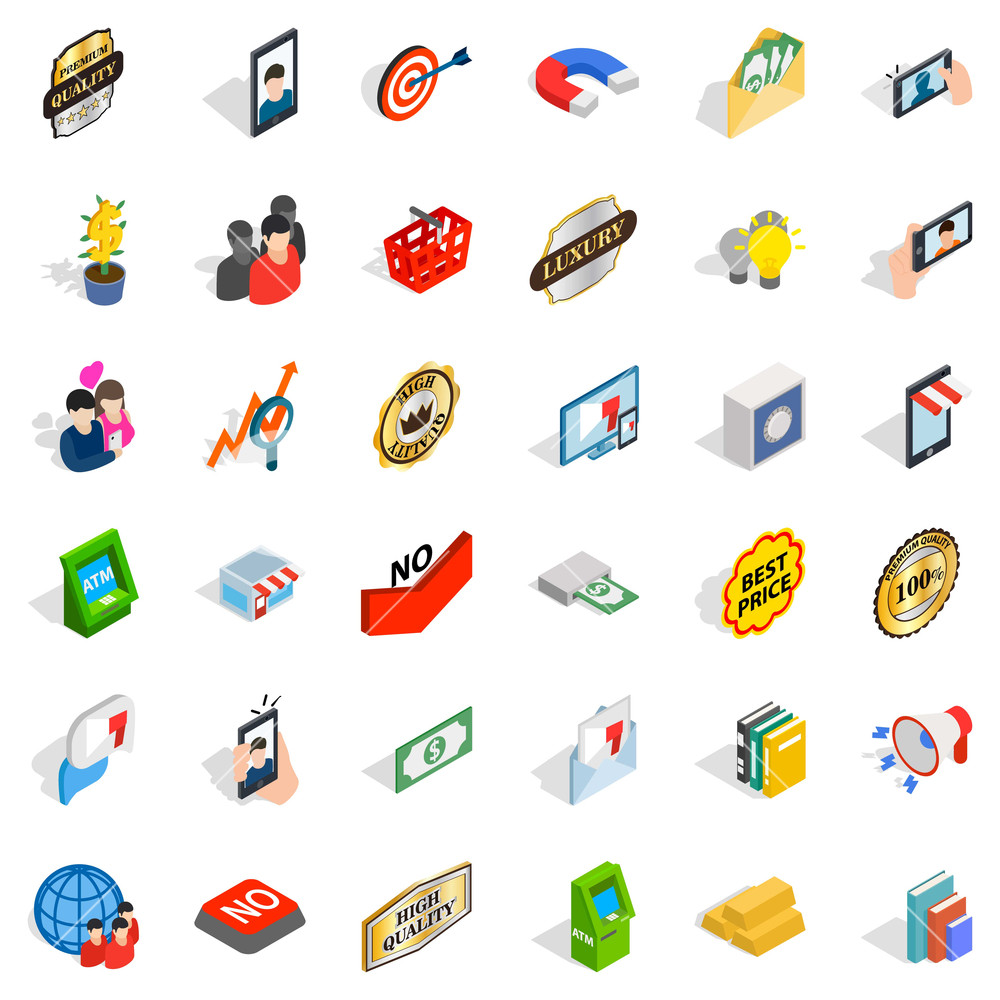 1000x1000 New Enterprise Icons Set Isometric Set Of New Enterprise