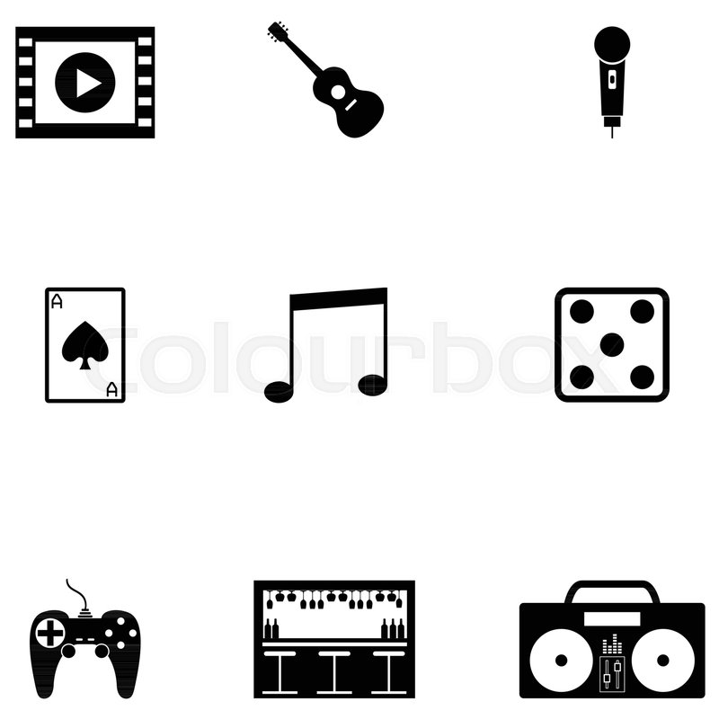 800x800 Entertainment Icon Set Stock Vector Colourbox