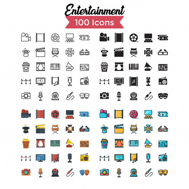 626x626 Entertainment Icon Set Vector Premium Download