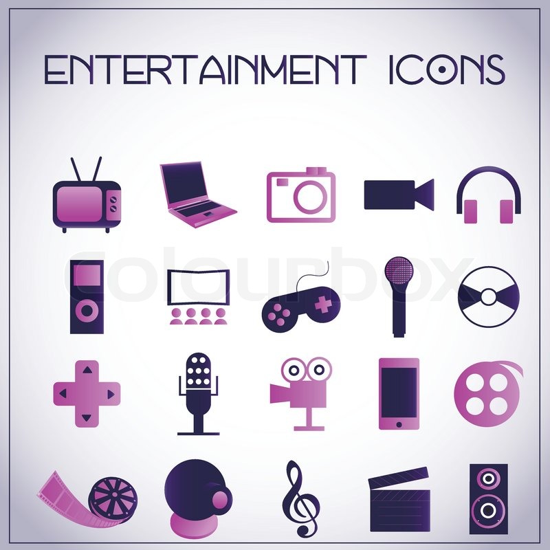 800x800 Entertainment Icons Stock Vector Colourbox