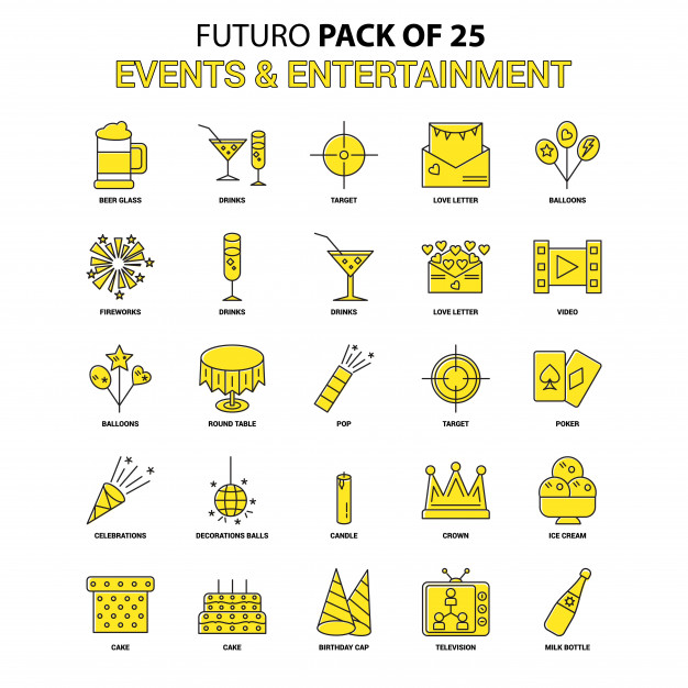626x626 Events And Entertainment Icon Set Vector Free Download