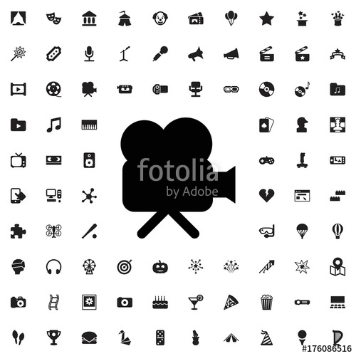 500x500 Movie Camera Icon Set Of Filled Entertainment Icons Stock Image