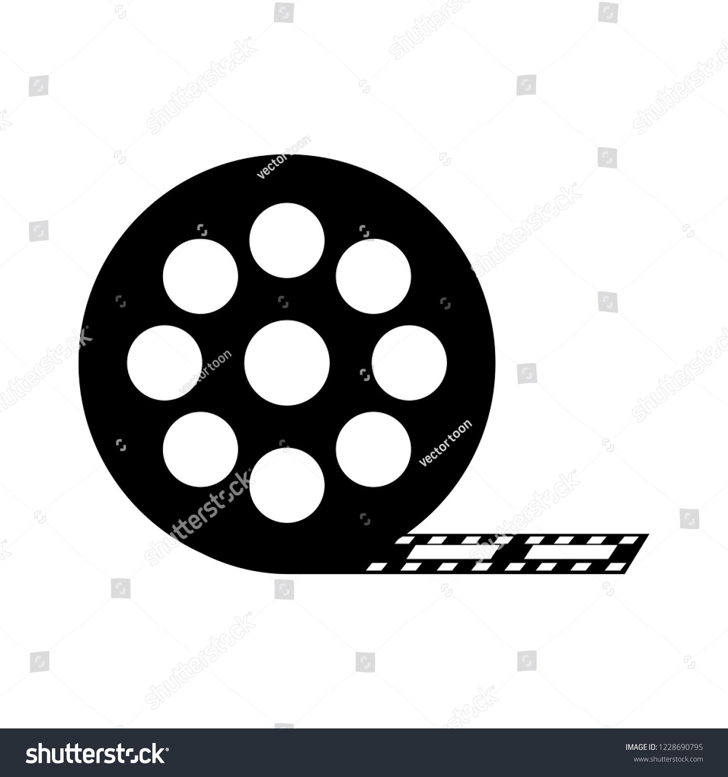 1500x1600 Vector Film Reel Illustration, Cinema Icon
