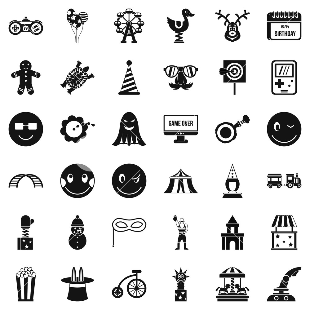 1000x1000 Entertainment Icons Set Simple Style Of Entertainment Vector