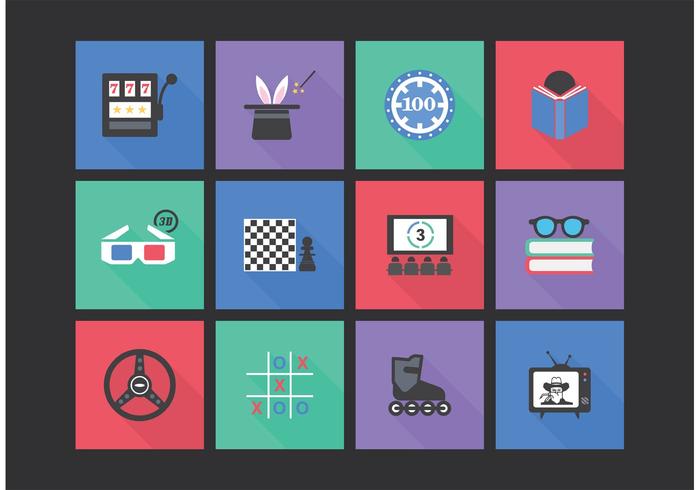 700x490 Flat Entertainment Vector Icon Set