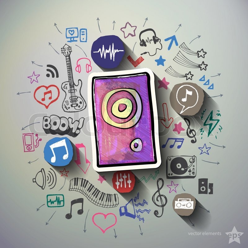 800x800 Music And Entertainment Collage With Stock Vector Colourbox