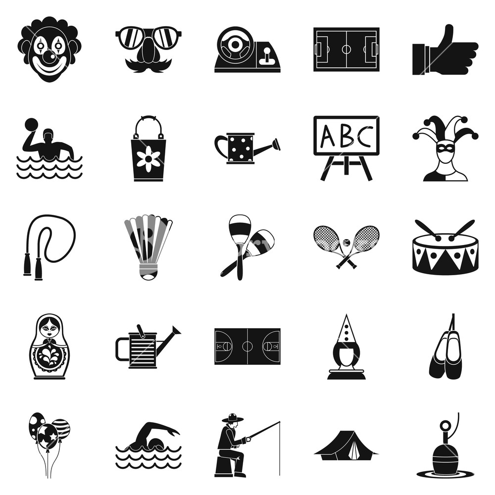 1000x1000 Children Entertainment Icons Set Simple Set Of Children