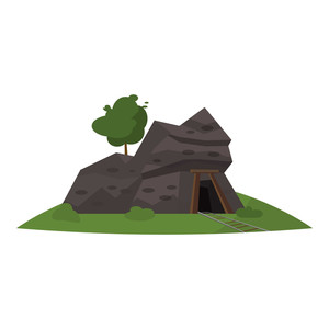 300x300 Coal Mine Entrance Icon Cartoon Illustration Of Coal Mine