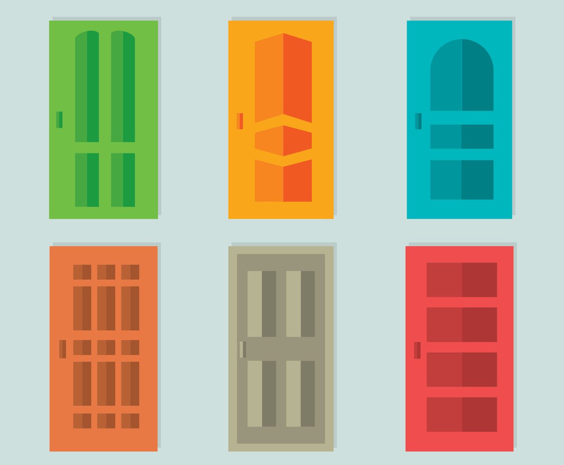 1136x936 Colored Flat Door Entrance Vector Vector Art Graphics