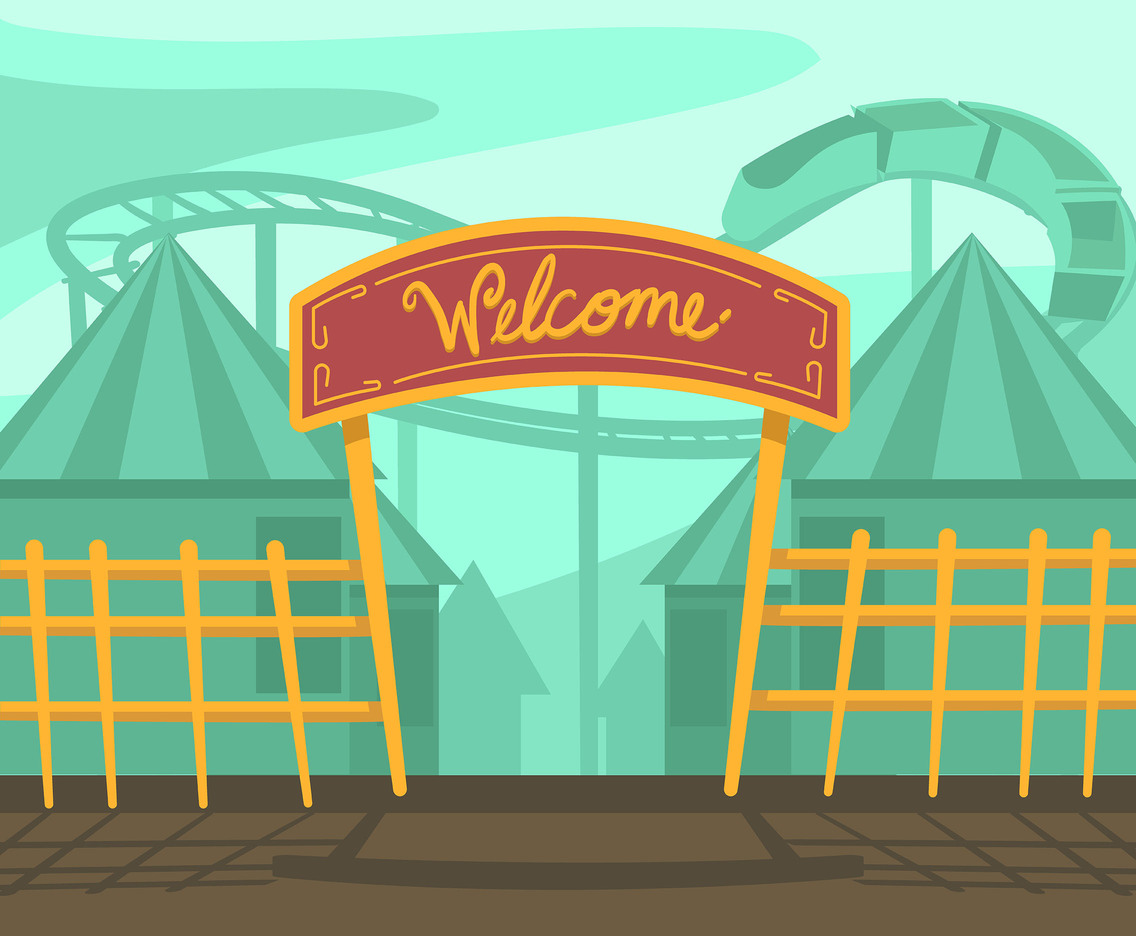 1136x936 Amusement Park Entrance Vector Vector Art Graphics