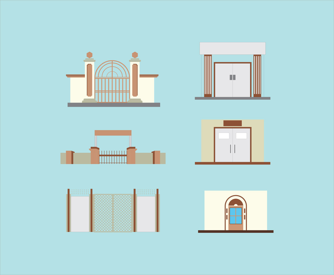 1136x936 Modern Entrance Design Vector Vector Art Graphics