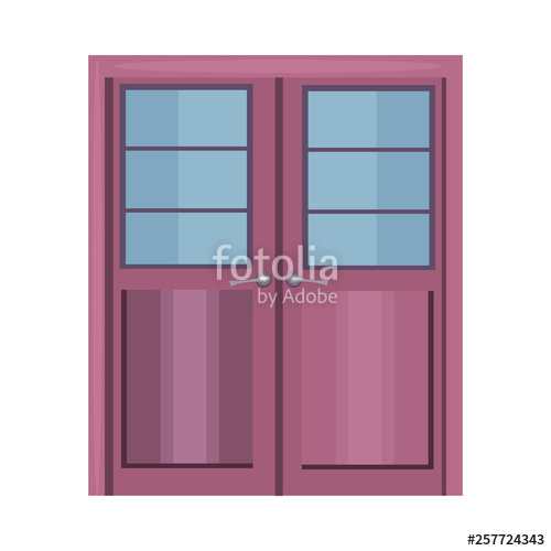 500x500 Purple Double Door With Handles And Glass Hall, Facade, Entrance