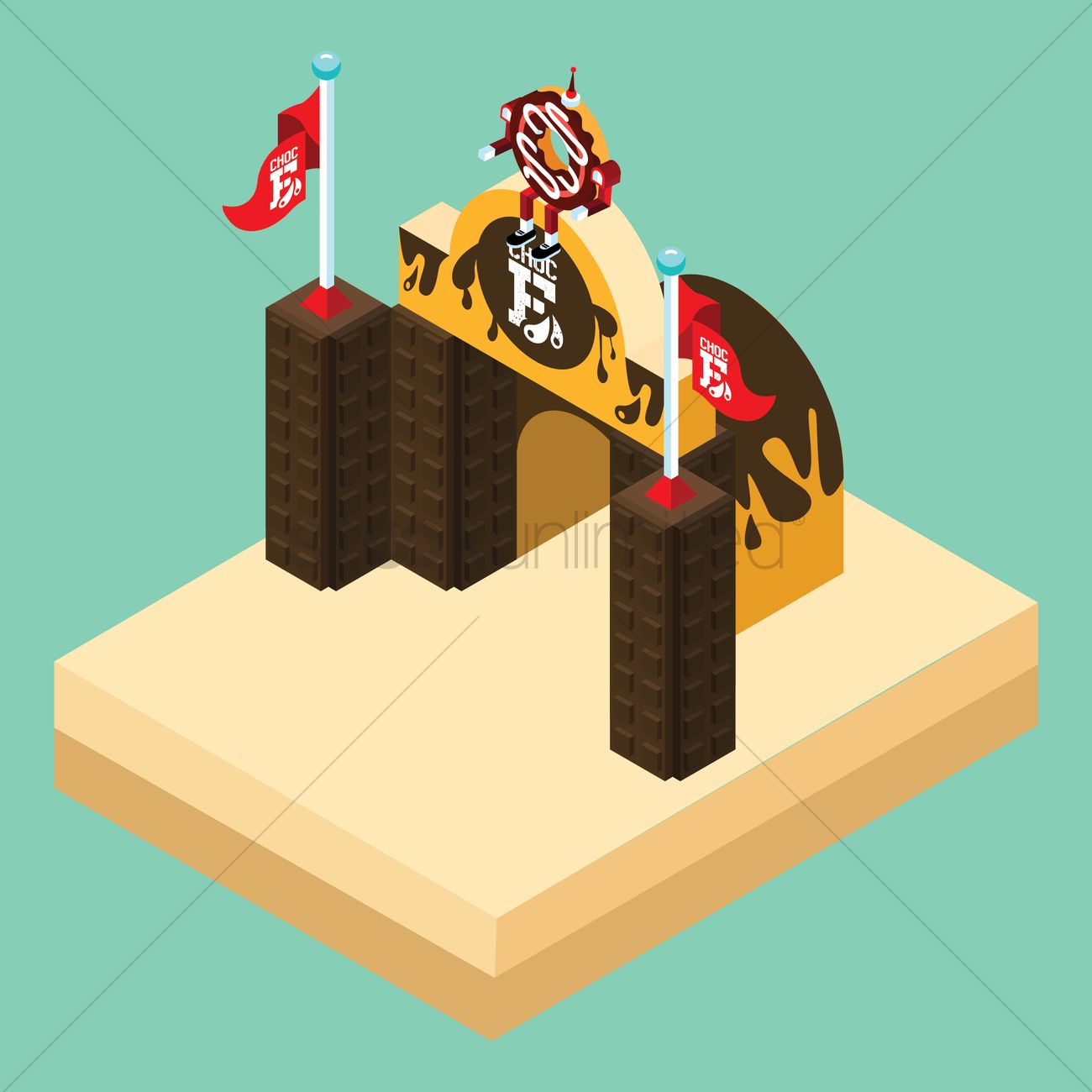 1300x1300 Chocolate Factory Entrance Vector Image