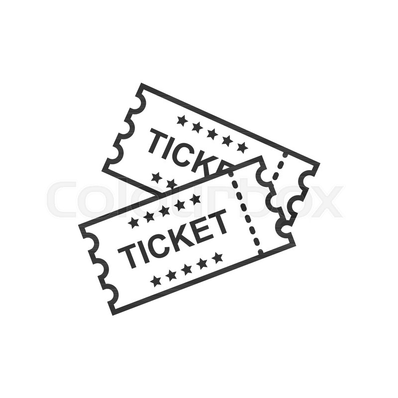 800x800 Cinema Ticket Icon In Flat Style Stock Vector Colourbox
