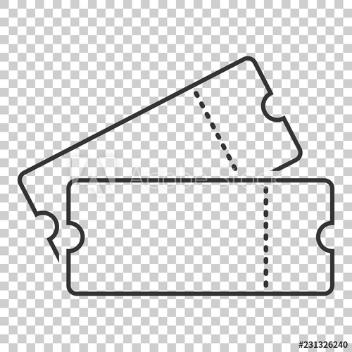 500x500 Cinema Ticket Icon In Flat Style Admit One Coupon Entrance Vector