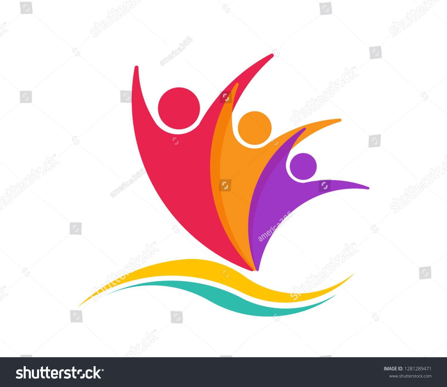 Happy Business People Three People Logo Illustration 1500x1300 Happy Business People Three People Logo Illustration