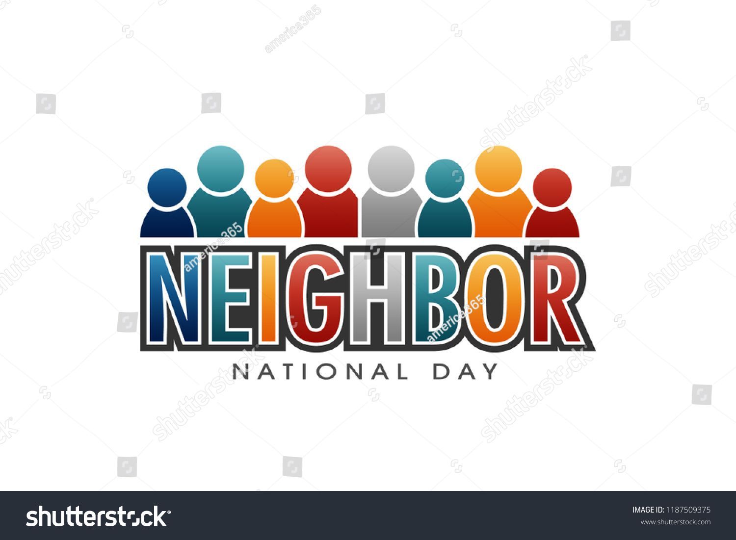 Neighbor National Day Letters And People Vector 1500x1101 Neighbor National Day Letters And People Vector