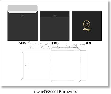 435x370 Envelope Die Cut Mock Up Template Vector, Art Print Barewalls