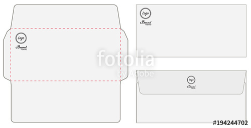 500x256 Envelope Die Cut Mock Up Template Vector Stock Image And Royalty