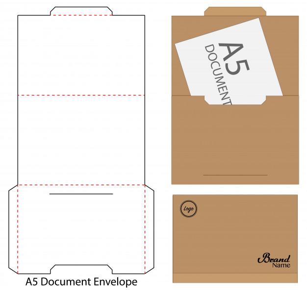 626x592 Envelope Die Cut Mock Up Template Vector Illustration Vector
