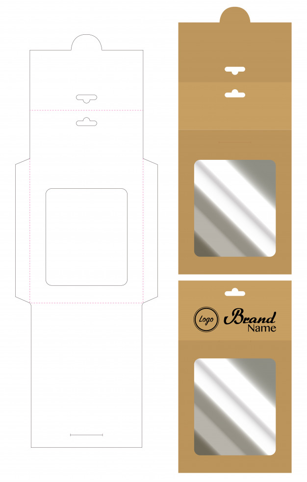 626x983 Hang Envelope Die Cut Mock Up Template Vector Vector Premium