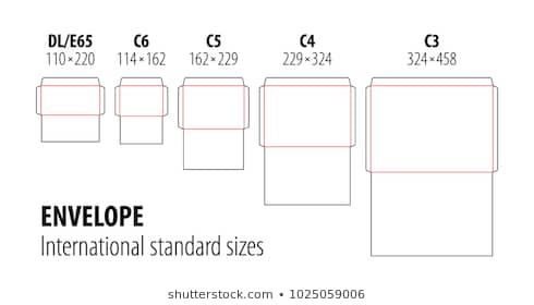 490x280 Set Of International Standard Envelopes For Office Document