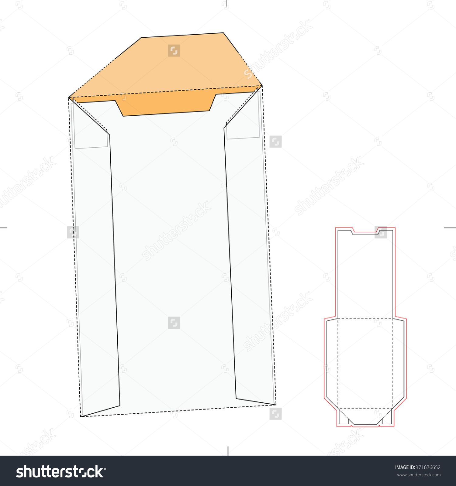 1500x1600 Shipping Envelope With Die Cut Template Stock Vector Illustration