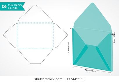 409x280 Die Cut Envelope Template Vector Envelope Template For Cutting