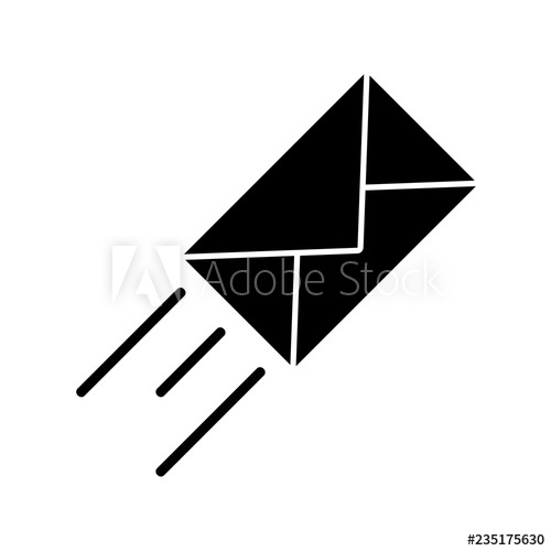 500x500 Letter In Envelope Icon Vector, Filled Flat Sign, Solid Pictogram