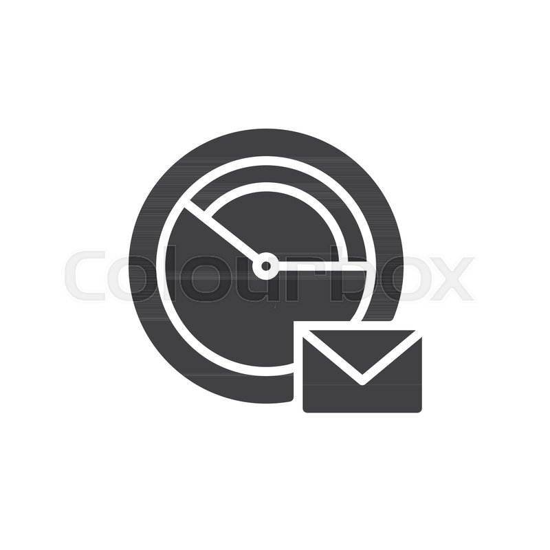800x800 Clock And Envelope Icon Vector, Filled Stock Vector Colourbox