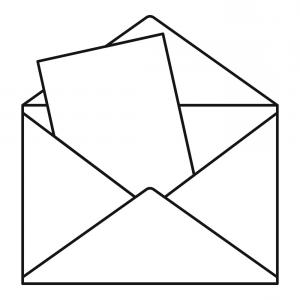 300x300 Envelope Icon Mail Symbol Black Silhouette Vector Hoodamathrun