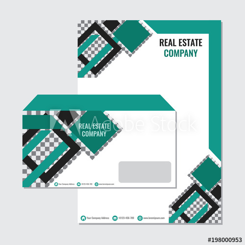Real Estate Business Paper Envelope Template Vector Design 500x500 Real Estate Business Paper Envelope Template Vector Design
