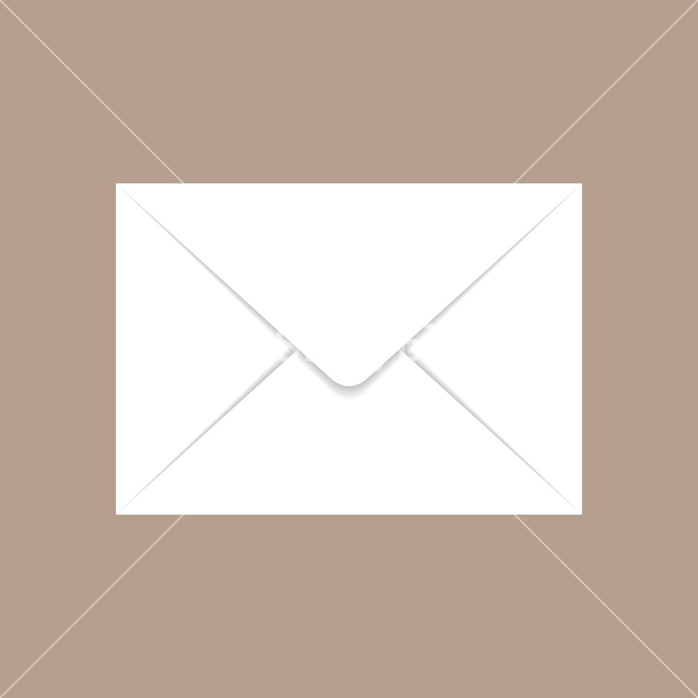 1000x1000 Back Envelope Mockup Realistic Illustration Of Back